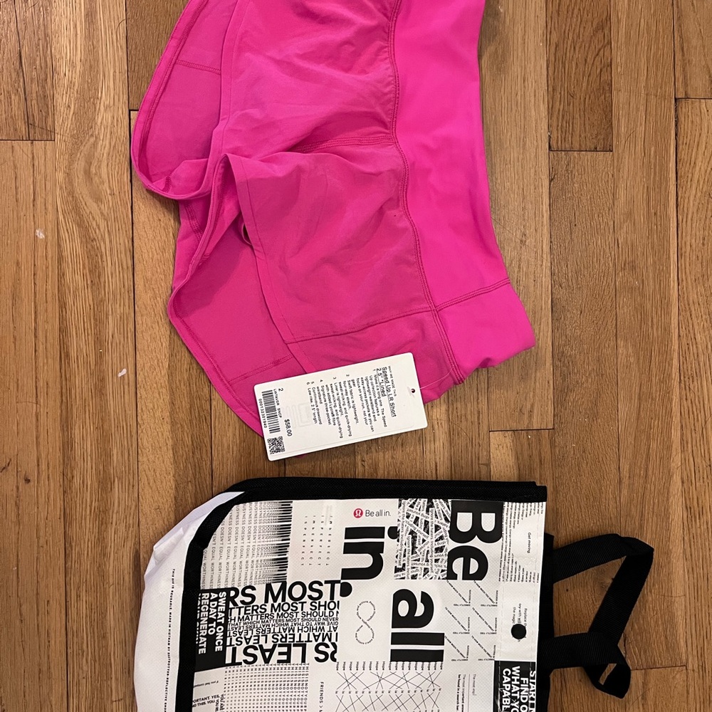 Size 2 Lululemon hot pink 2.5” speed up shorts